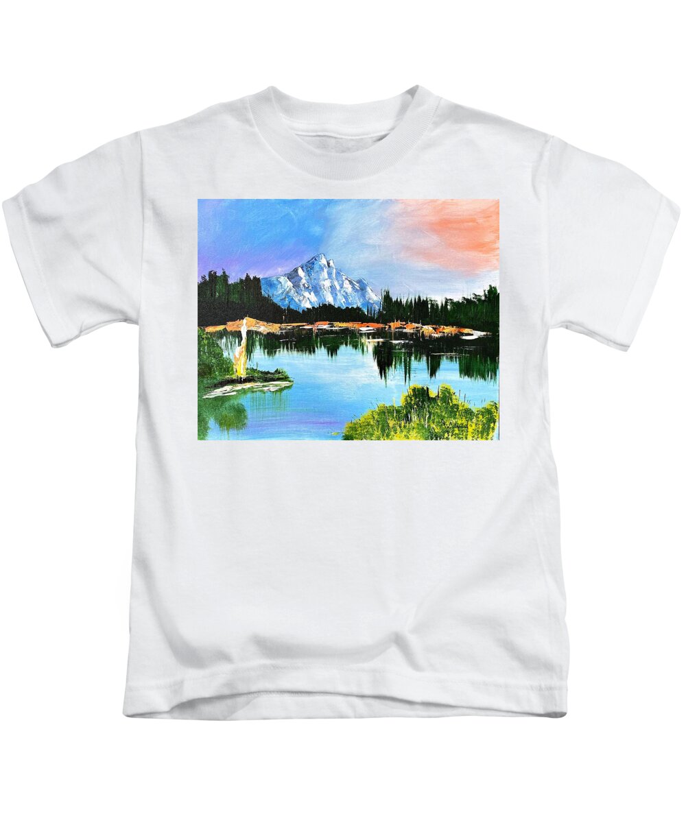 Mountain Lake at Sunset - Kids T-Shirt