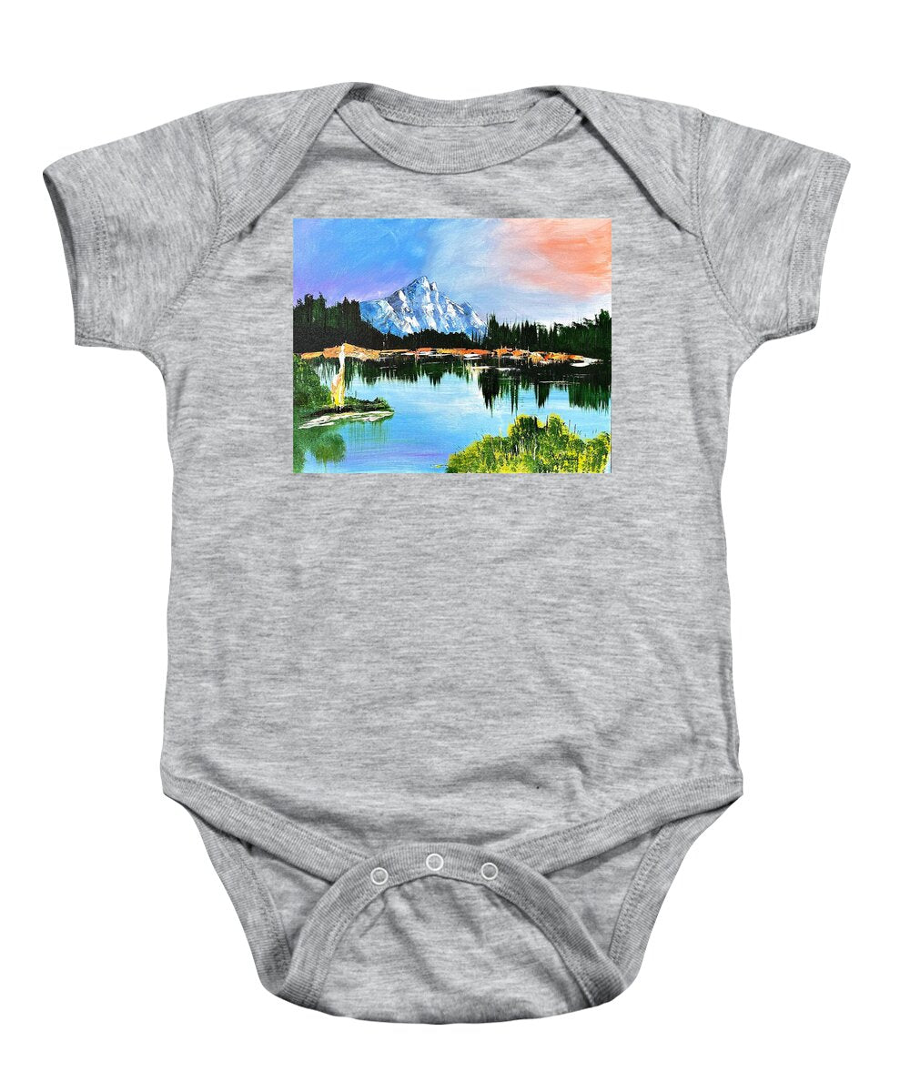 Mountain Lake at Sunset - Baby One-Piece