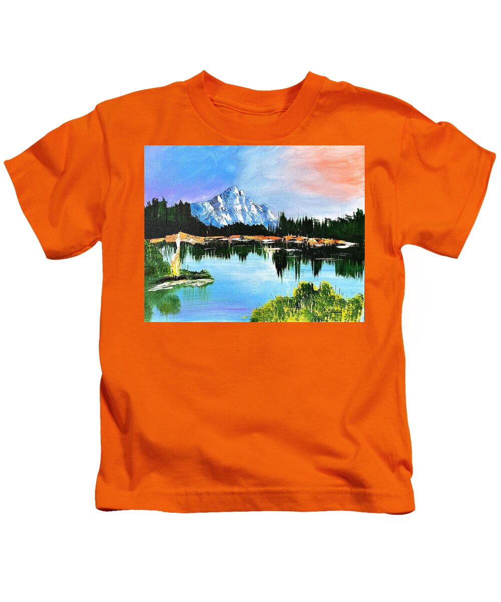 Mountain Lake at Sunset - Kids T-Shirt