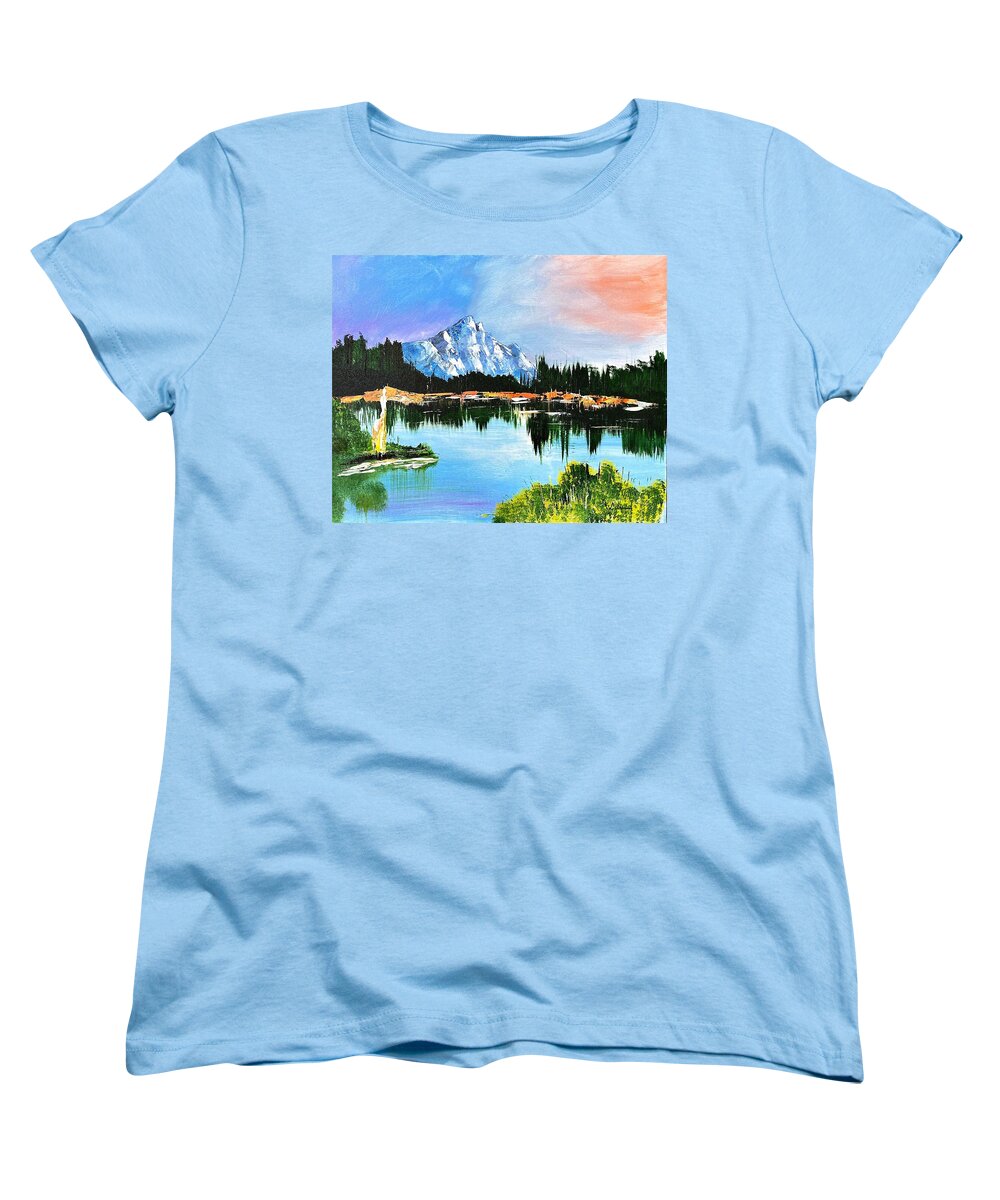 Mountain Lake at Sunset - Women's T-Shirt (Standard Fit)
