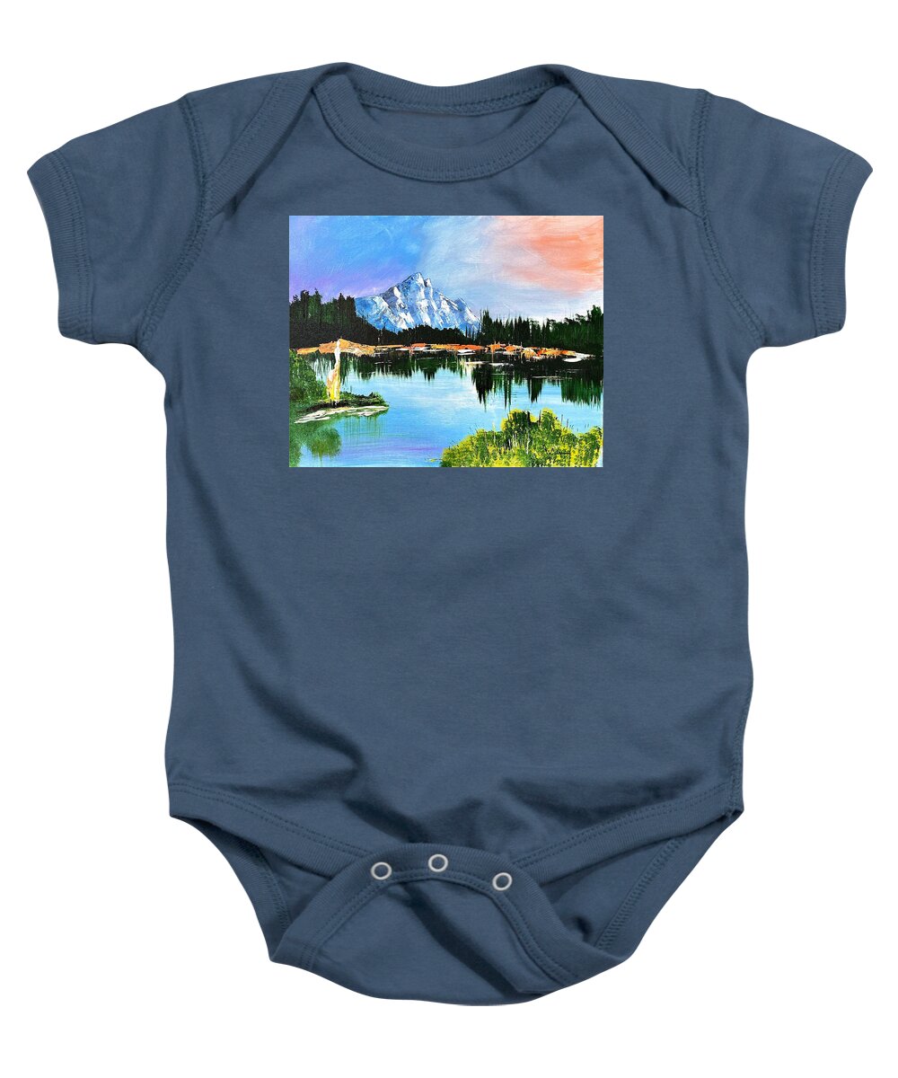 Mountain Lake at Sunset - Baby One-Piece