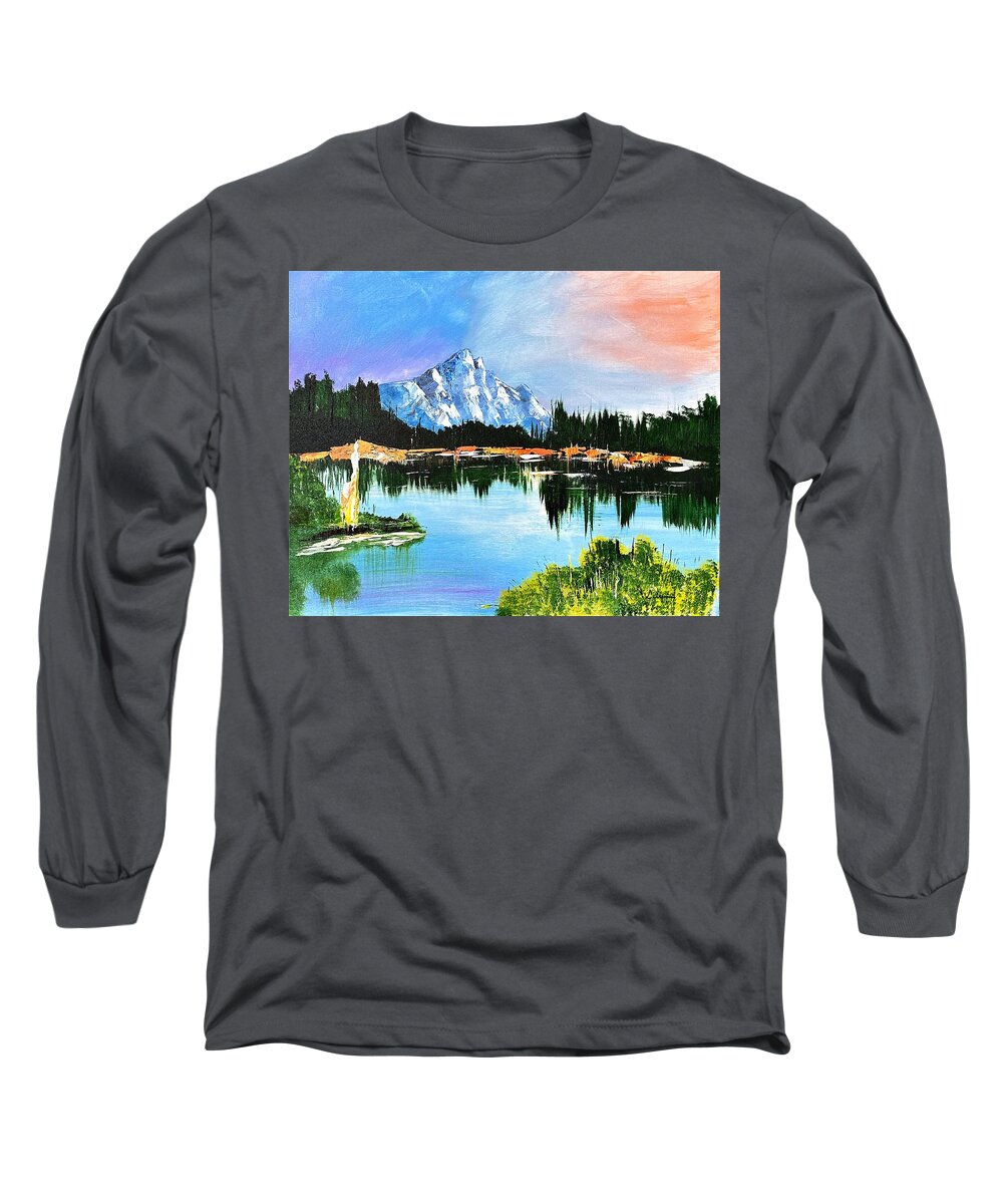Mountain Lake at Sunset - Long Sleeve T-Shirt