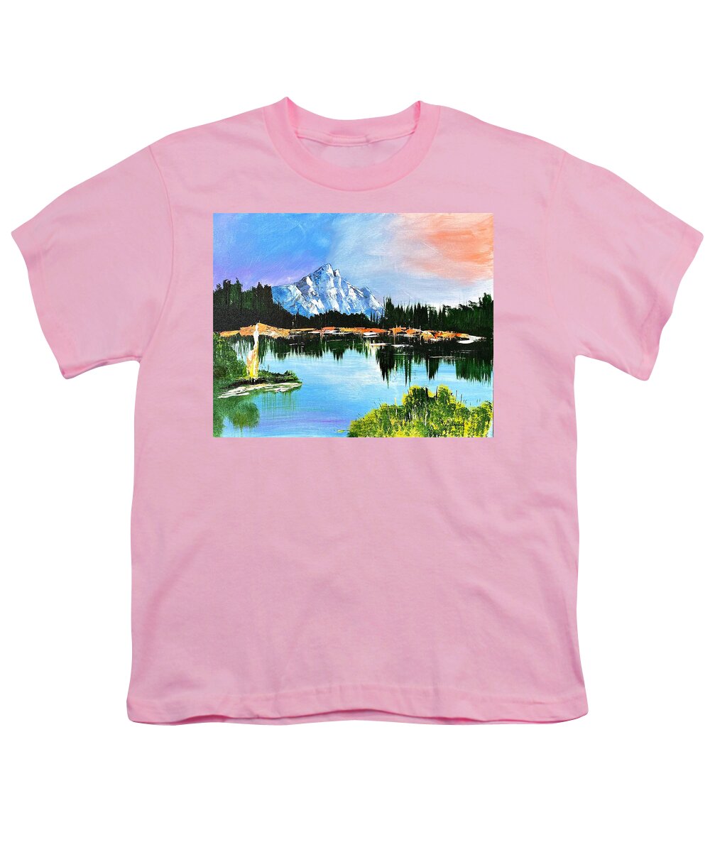 Mountain Lake at Sunset - Youth T-Shirt