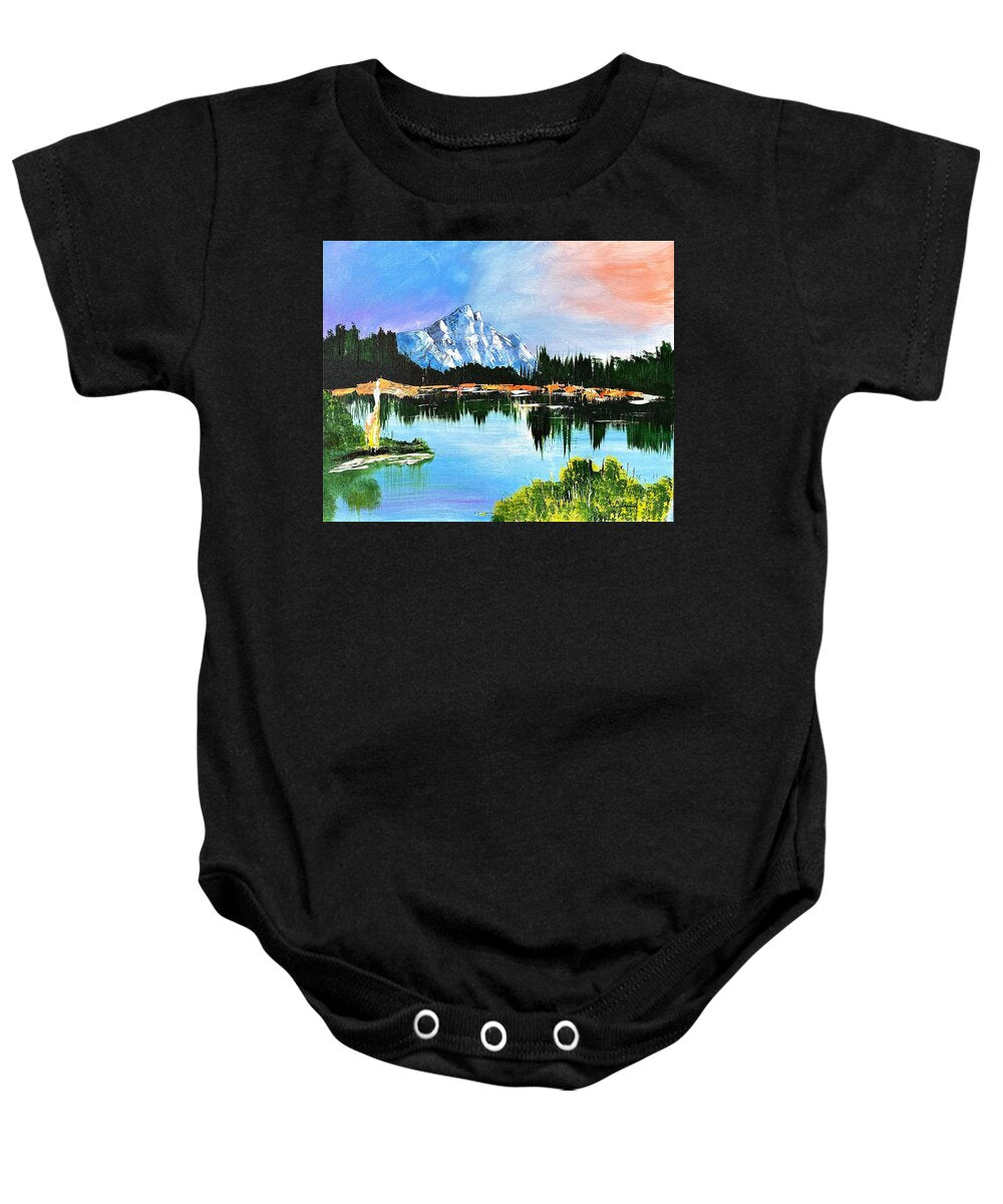 Mountain Lake at Sunset - Baby One-Piece