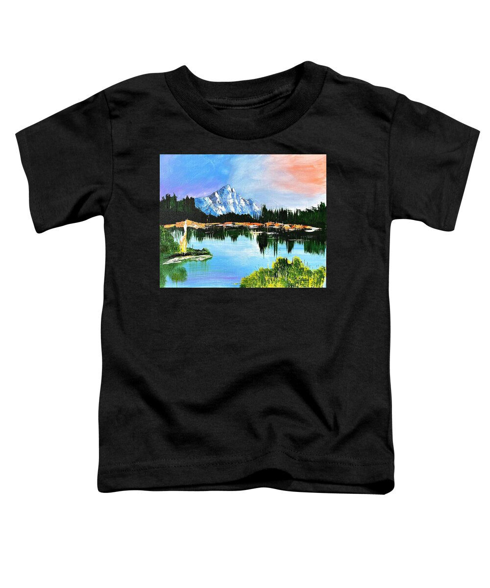 Mountain Lake at Sunset - Toddler T-Shirt