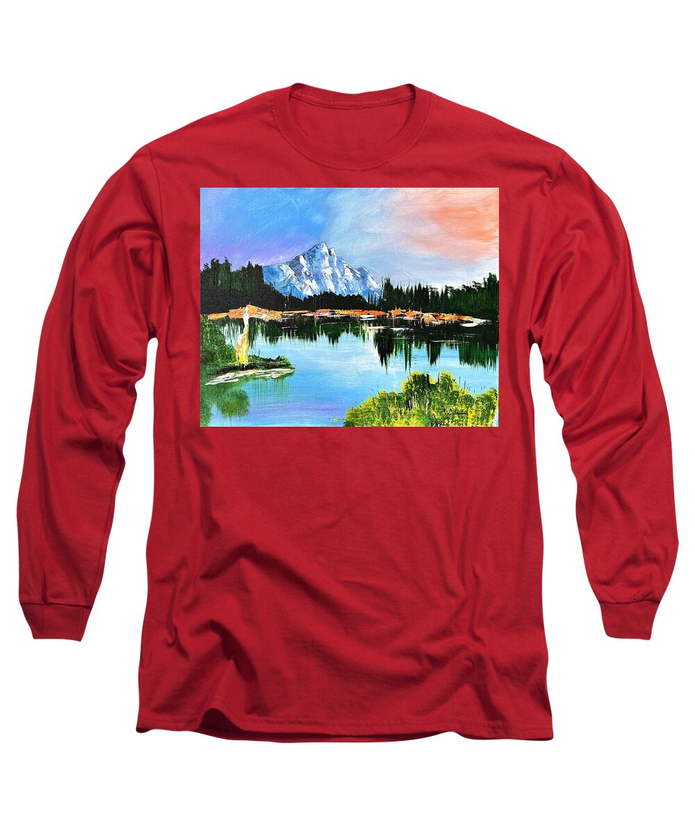 Mountain Lake at Sunset - Long Sleeve T-Shirt