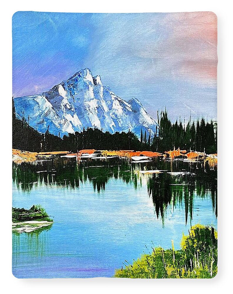 Mountain Lake at Sunset - Blanket