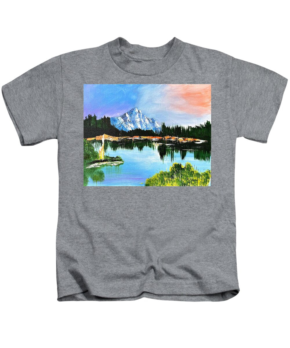 Mountain Lake at Sunset - Kids T-Shirt