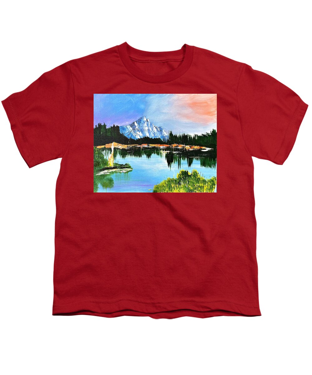 Mountain Lake at Sunset - Youth T-Shirt