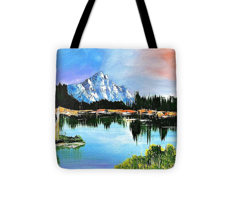 Mountain Lake at Sunset - Tote Bag