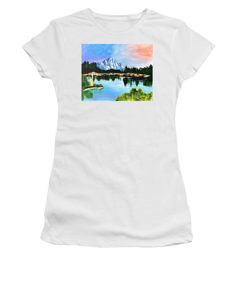 Mountain Lake at Sunset - Women's T-Shirt