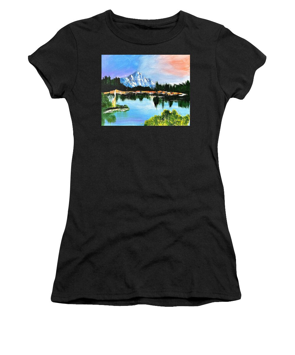 Mountain Lake at Sunset - Women's T-Shirt