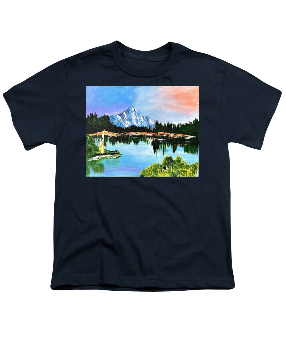 Mountain Lake at Sunset - Youth T-Shirt
