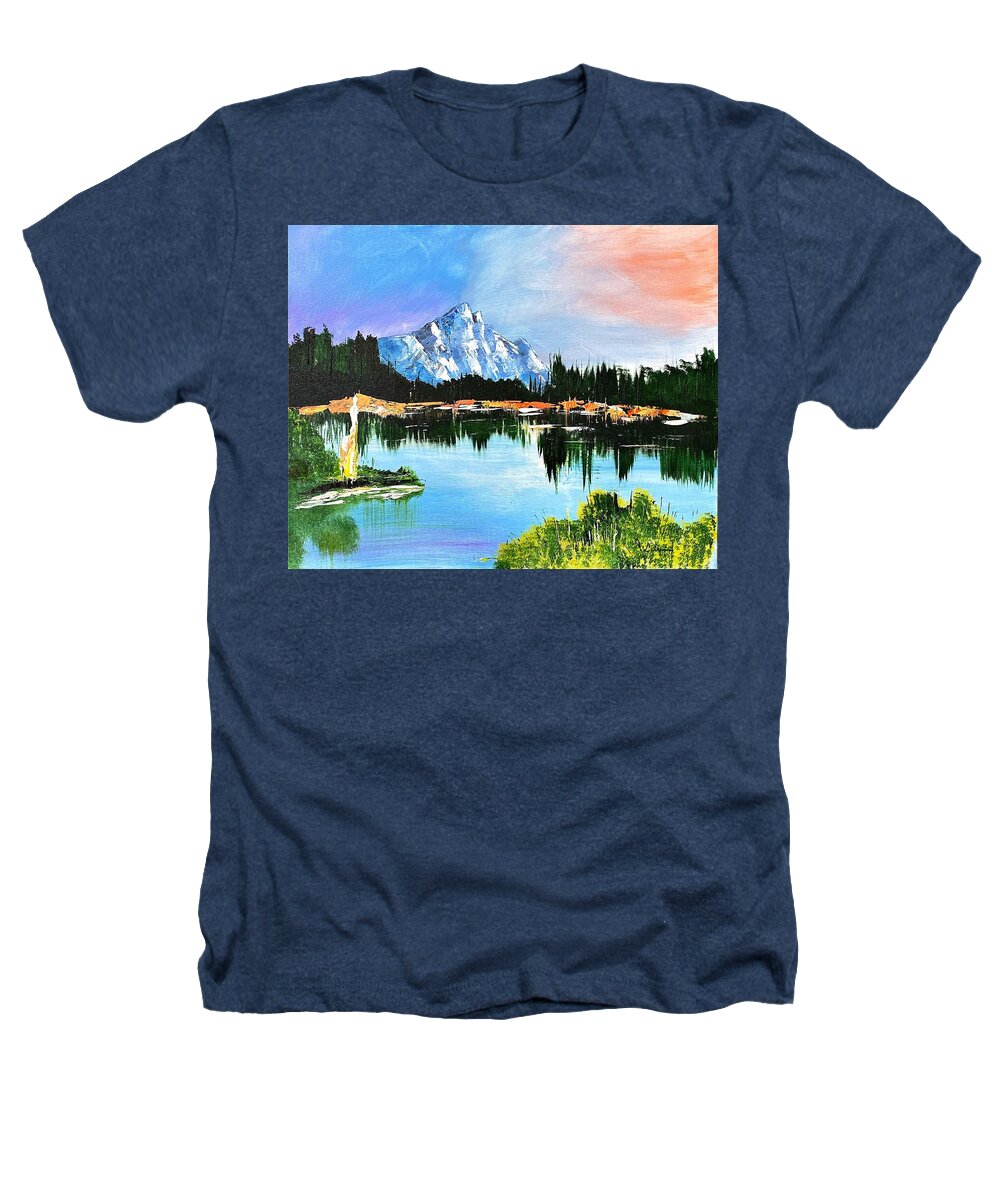 Mountain Lake at Sunset - Heathers T-Shirt