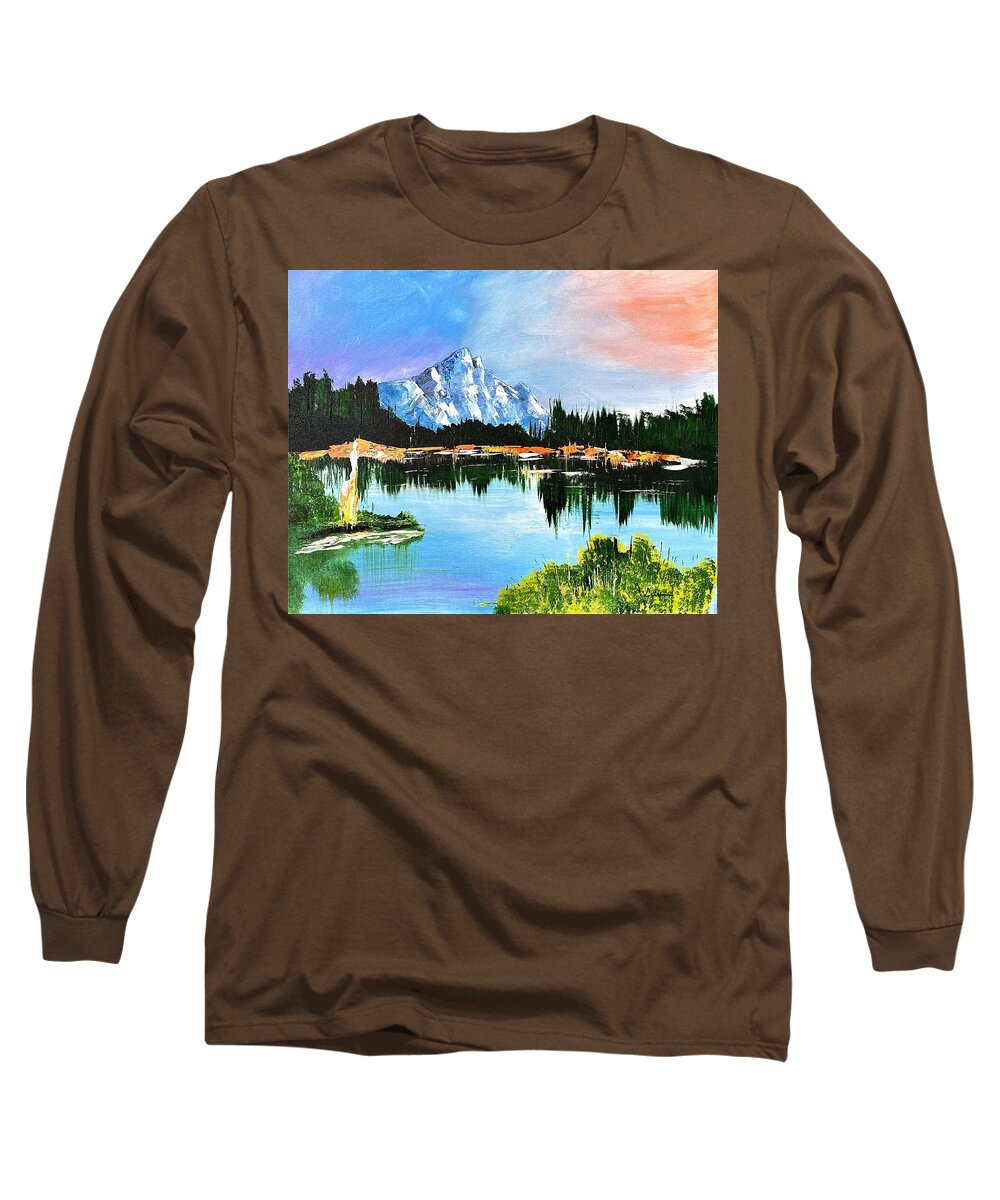 Mountain Lake at Sunset - Long Sleeve T-Shirt