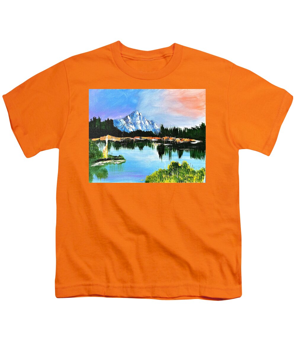 Mountain Lake at Sunset - Youth T-Shirt