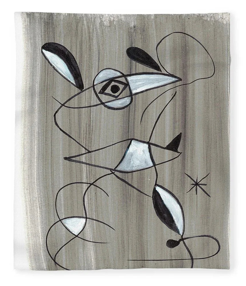 Abstract Watercolor Blanket Petite Souris – Artistic Comfort Bohemian Warmth - Laure Leprince - Artiste Peintre