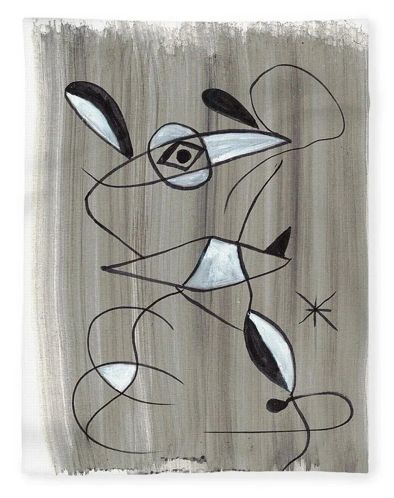 Abstract Watercolor Blanket Petite Souris – Artistic Comfort Bohemian Warmth - Laure Leprince - Artiste Peintre