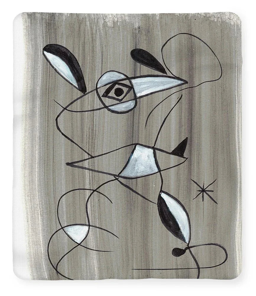 Abstract Watercolor Blanket Petite Souris – Artistic Comfort Bohemian Warmth - Laure Leprince - Artiste Peintre