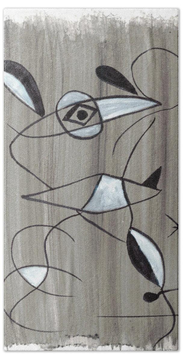 Petite Souris Abstract Watercolor Bath Towels – Luxurious Softness & Artistic Style - Laure Leprince - Artiste Peintre