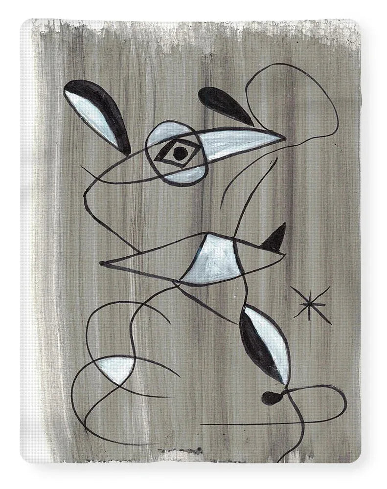 Abstract Watercolor Blanket Petite Souris – Artistic Comfort Bohemian Warmth - Laure Leprince - Artiste Peintre