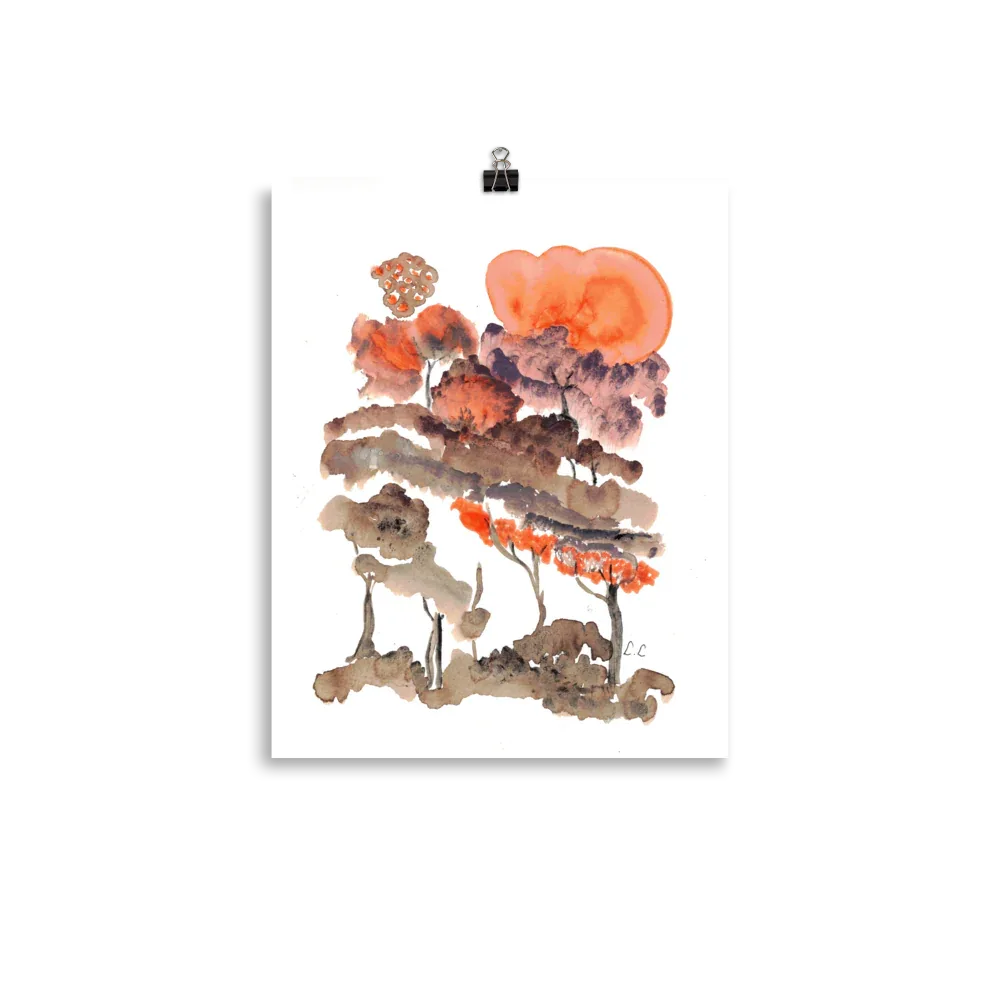 Affiche sur Papier Photo Canopée rousse - Laure Leprince - Artiste Peintre