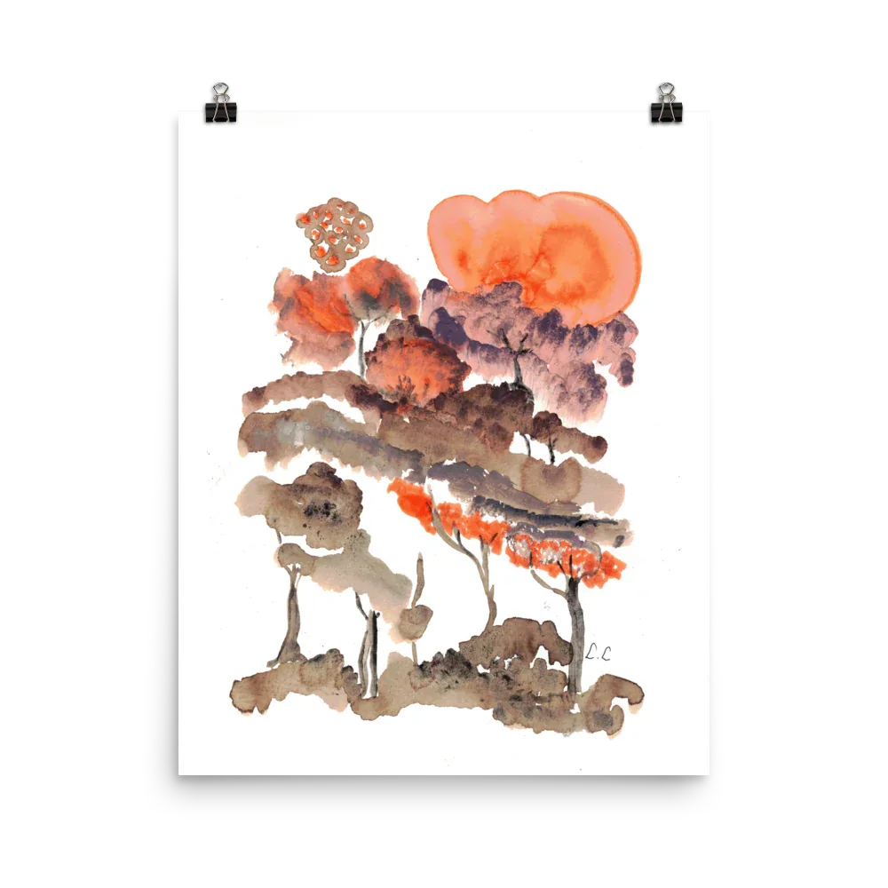 Affiche sur Papier Photo Canopée rousse - Laure Leprince - Artiste Peintre
