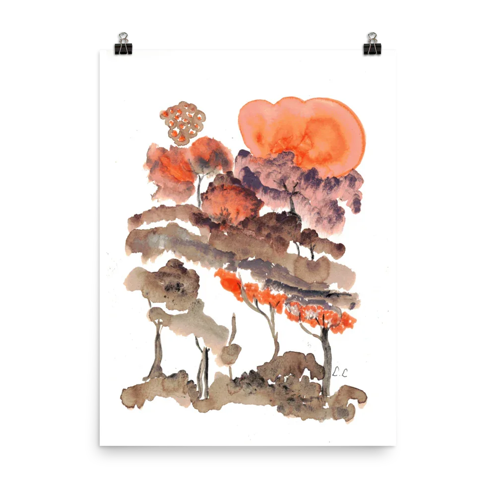 Affiche sur Papier Photo Canopée rousse - Laure Leprince - Artiste Peintre