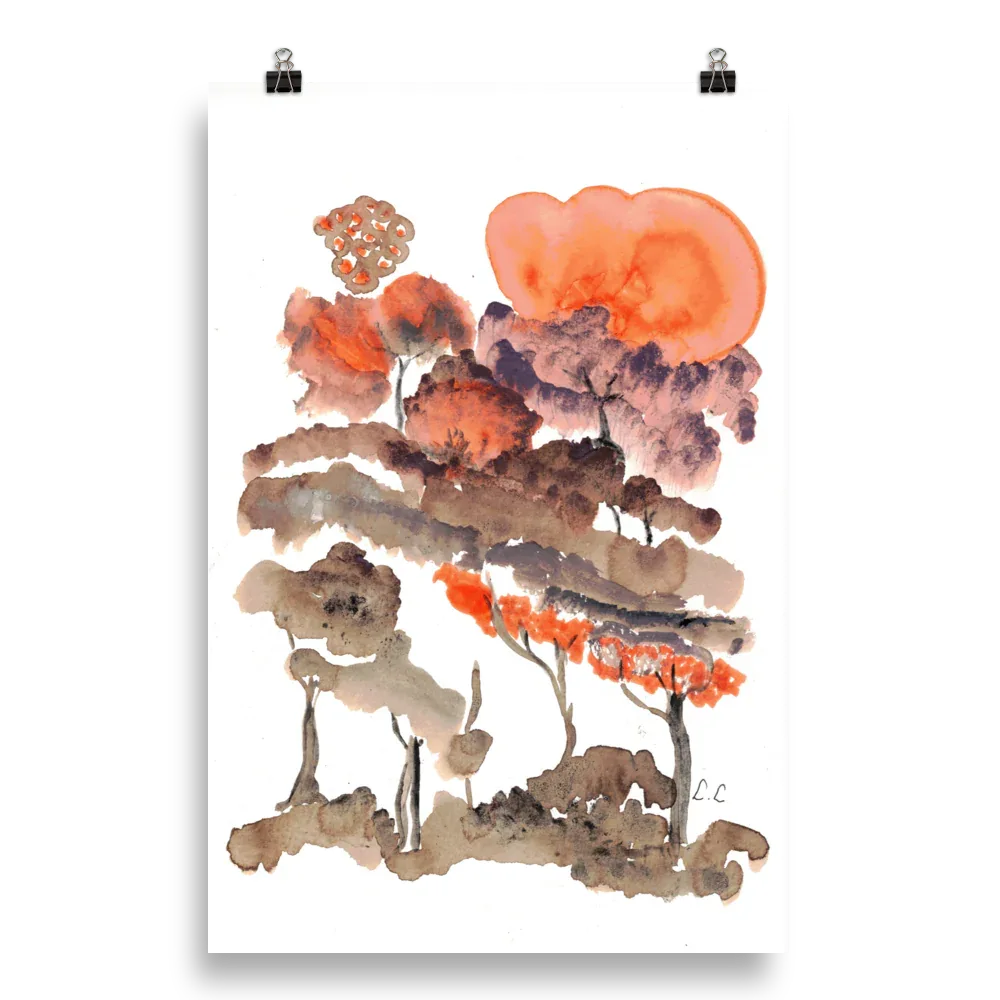 Affiche sur Papier Photo Canopée rousse - Laure Leprince - Artiste Peintre