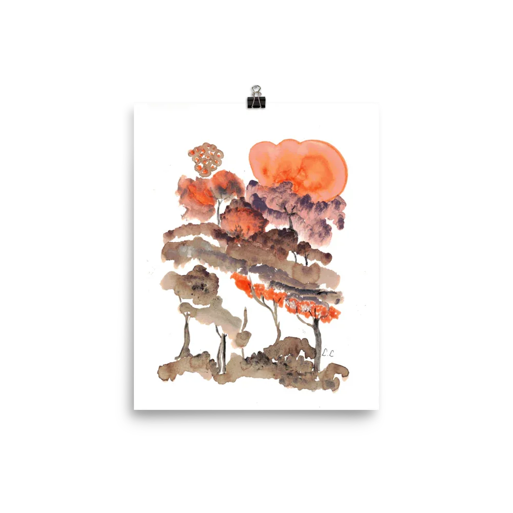Affiche sur Papier Photo Canopée rousse - Laure Leprince - Artiste Peintre
