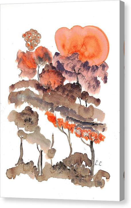 Sunset Over Abstract Forest - Canvas Print