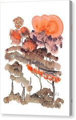 Sunset Over Abstract Forest - Canvas Print