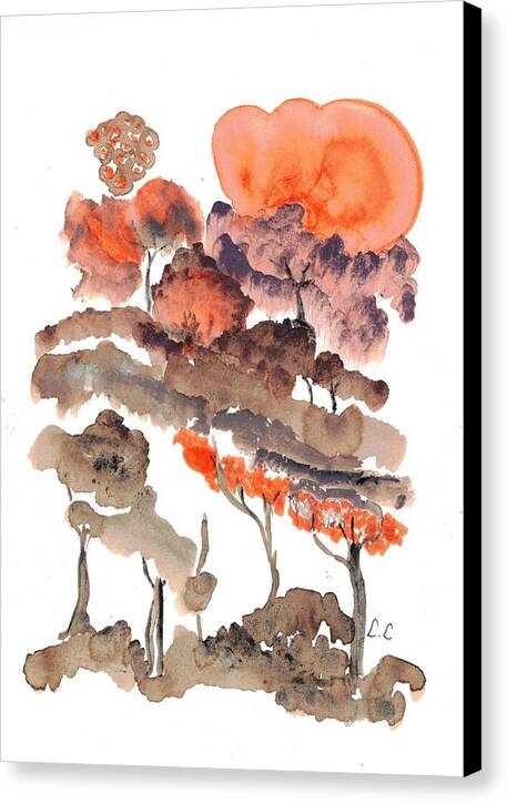 Sunset Over Abstract Forest - Canvas Print