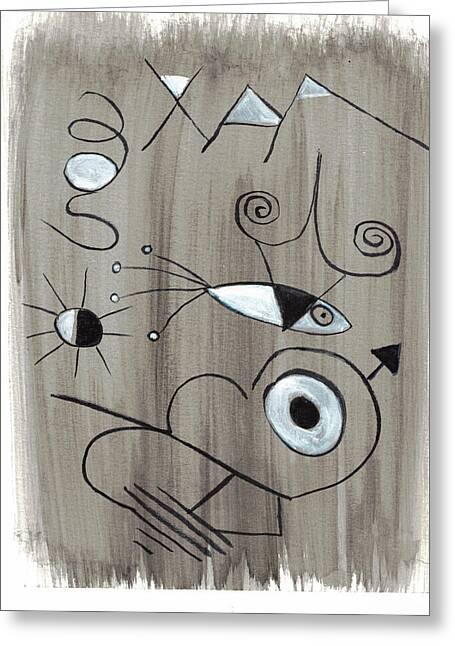 Voyage En Egypte Abstract Line Art Greeting Card – Artistic Expression Premium Quality - Laure Leprince - Artiste Peintre