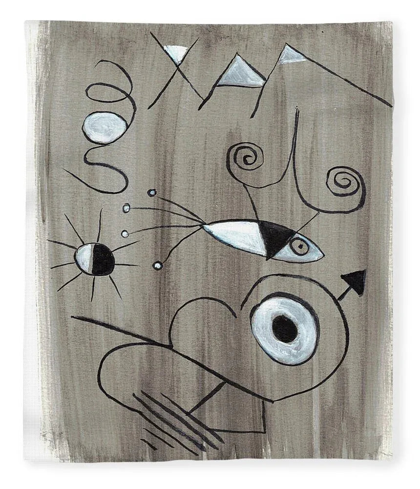 Abstract Watercolor Blanket Voyage en Egypte – Artistic Comfort Bohemian Warmth - Laure Leprince - Artiste Peintre