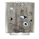 Voyage En Egypte Abstract Line Art Shower Curtain – Artistic Bathroom Design &amp; Modern Elegance - Laure Leprince - Artiste Peintre